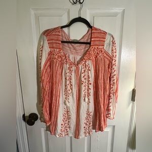 Lucky Brand-  orange and white shirt sz xl